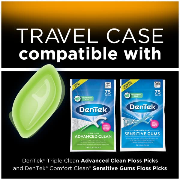 DenTek Floss Picks & Travel Case for On-The-Go – 4 Travel Cases with 6 Floss Picks Each (Pack of 1)