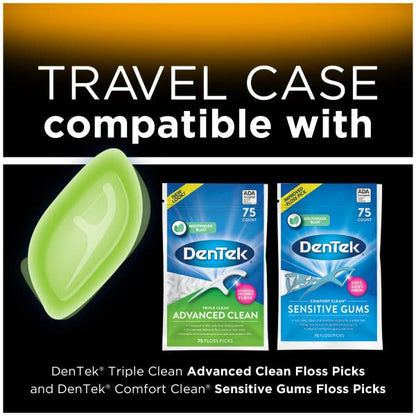 DenTek Floss Picks & Travel Case for On-The-Go – 4 Travel Cases with 6 Floss Picks Each (Pack of 1)