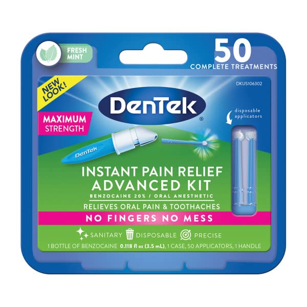DenTek Instant Oral Pain Relief Maximum Strength Kit for Toothaches - 2-Pack (50-Count per Pack)