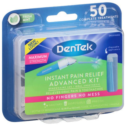 DenTek Instant Oral Pain Relief Maximum Strength Kit for Toothaches - 2-Pack (50-Count per Pack)