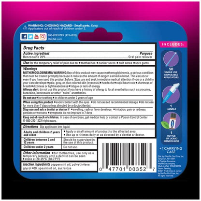 DenTek Adult Instant Tooth Pain Relief Kit – 50 Applicators (Pack of 4)