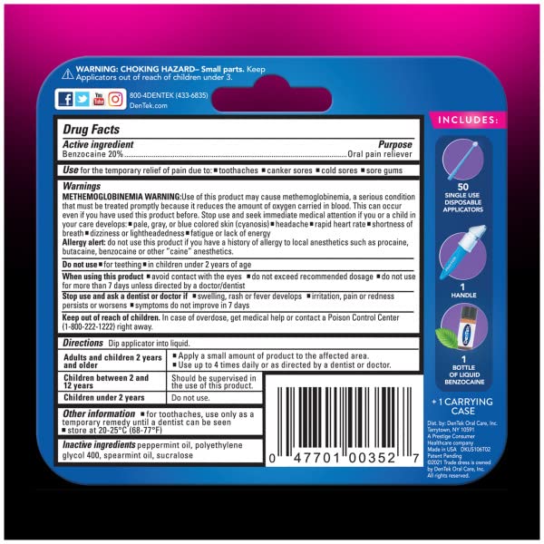 DenTek Instant Oral Pain Relief Maximum Strength Kit for Toothaches - 2-Pack (50-Count per Pack)