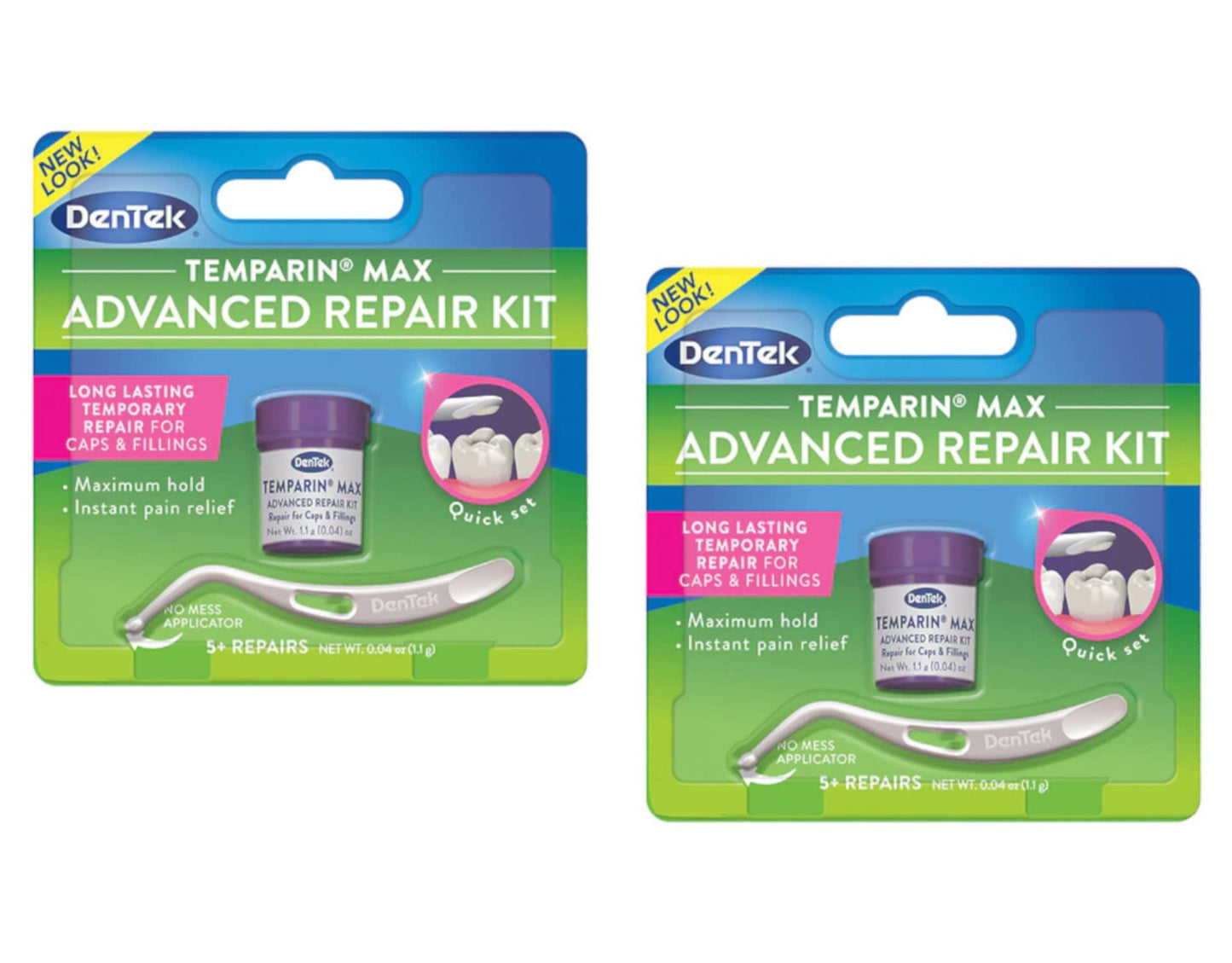 DenTek Temparin Max Lost Filling and Loose Cap Repair Kit | One Step Formula | 5+ Repairs | 0.04 Ounces | 2-Pack