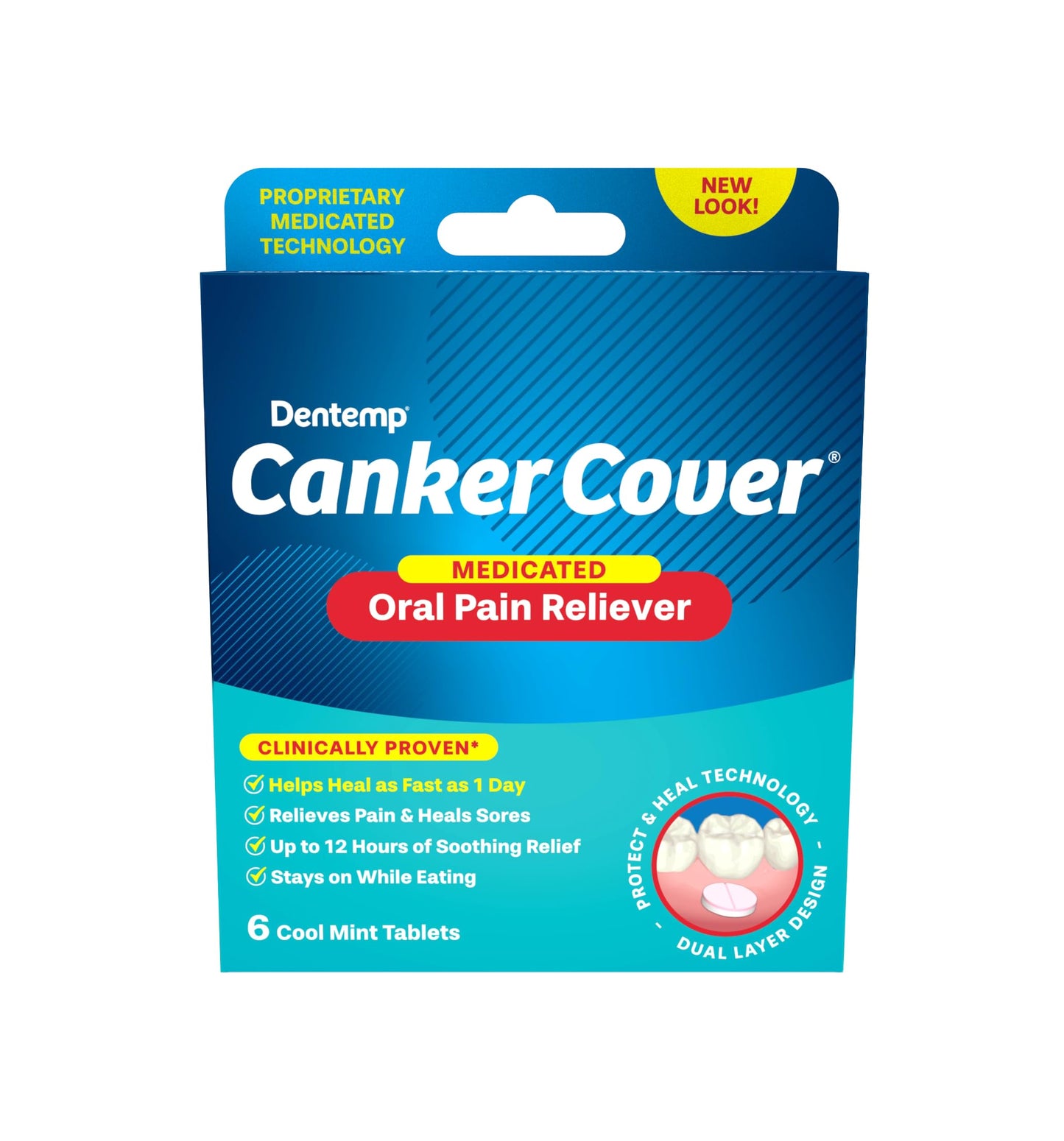 Dentemp Canker Cover – Canker Sore Pain Relief Tablets (6 Count)