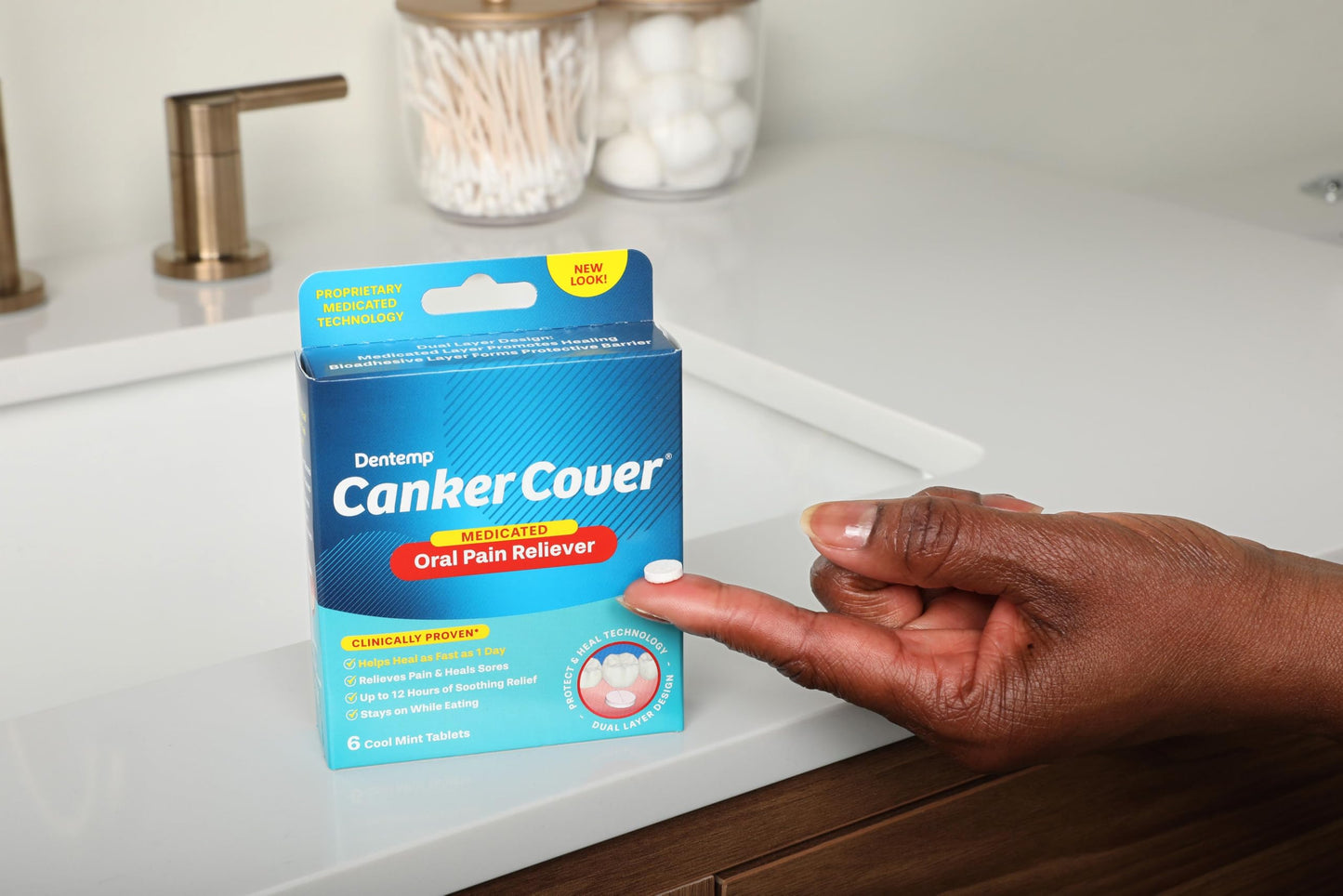 Dentemp Canker Cover 2pk – Canker Sore Medicine & Pain Relief (12 Count) for Adults