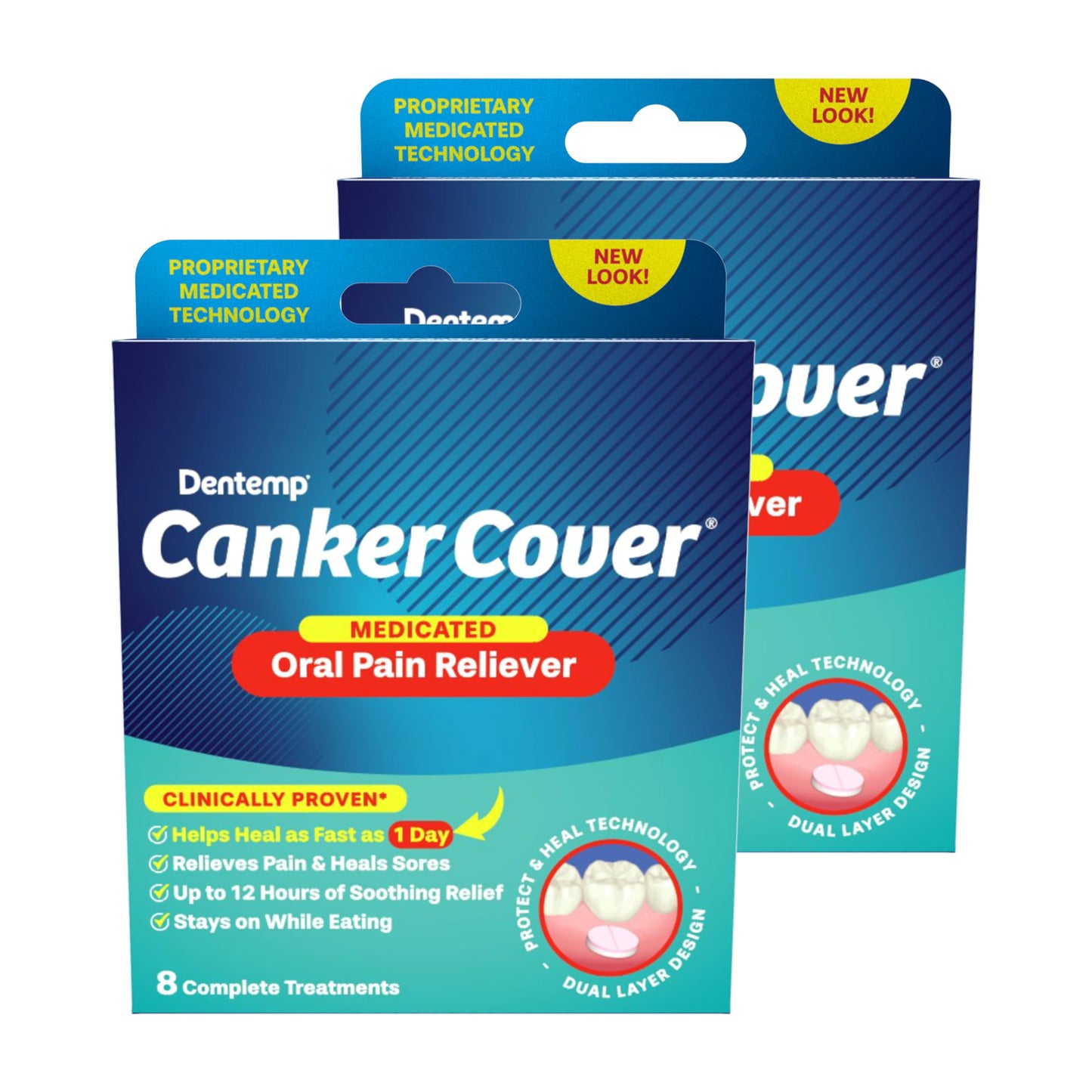 Dentemp Canker Cover – Canker Sore Pain Relief Tablets (16 Count)