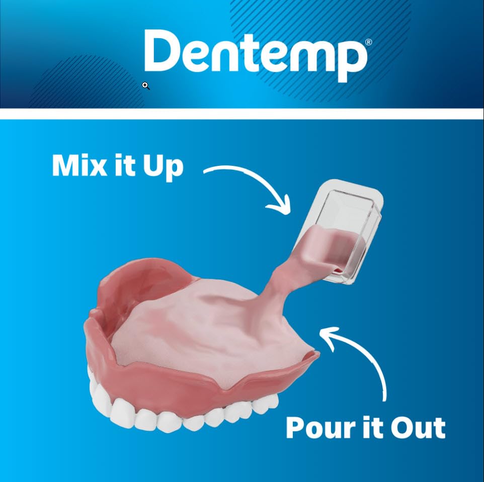 Dentemp Reline-It Denture Reliner Kit – Value Pack, 3-Pack (9 Relines)