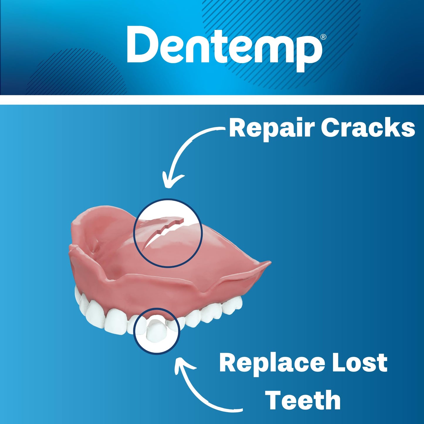 Dentemp Repair-It Advanced Formula Denture Repair Kit - Value Size for Cracks & Loose Teeth