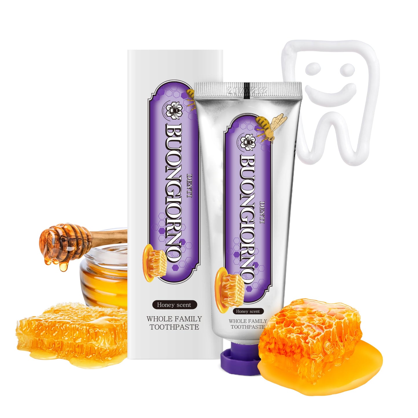 DENTI BUONGIORNO Gum Care Toothpaste – Honey Mint (Natural Fluoride, Korean)
