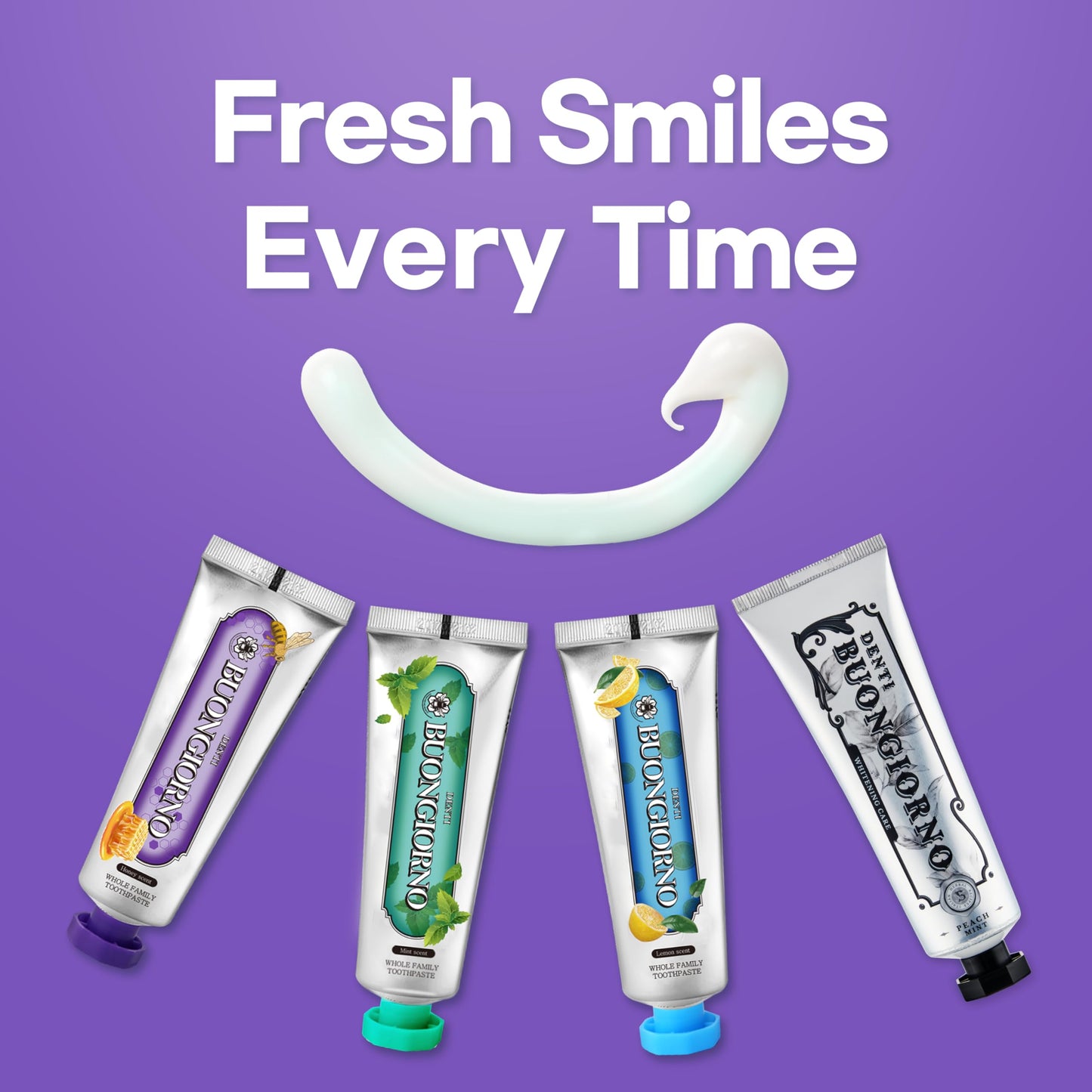 DENTI BUONGIORNO Gum Care Toothpaste – 3 Pack (Honey Mint) | Natural Fluoride, Paraben & SLS Free