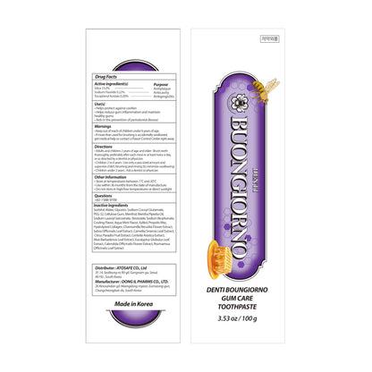 DENTI BUONGIORNO Gum Care Toothpaste – 3 Pack (Honey Mint) | Natural Fluoride, Paraben & SLS Free