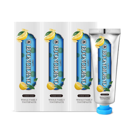 DENTI BUONGIORNO Plaque Care Toothpaste 3 Pack – Lemon Mint, Fluoride & Tartar Control