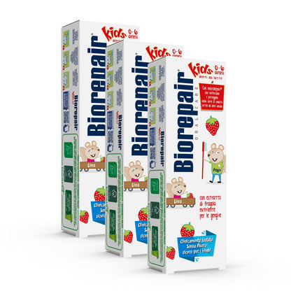 Dentifricio Kids 0-6 Years – Fluoride-Free Fruit Toothpaste for Children (3 Pack)