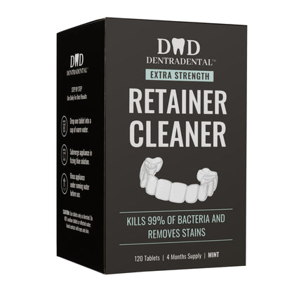 DENTRA DENTAL 120-Count Retainer Cleaner Tablets - Mint for Aligners & Mouth Guards