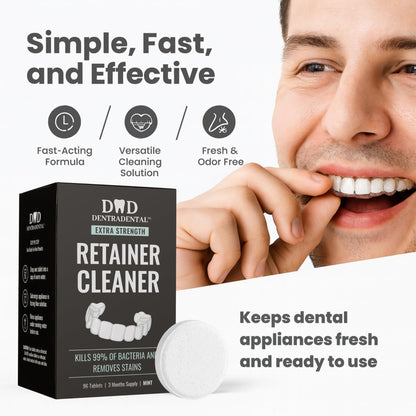 DENTRA DENTAL 96 Count Retainer & Aligner Cleaner Tablets – Mint, 3-Month Supply
