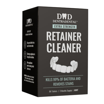 DENTRA DENTAL 96 Count Retainer & Aligner Cleaner Tablets – Mint, 3-Month Supply