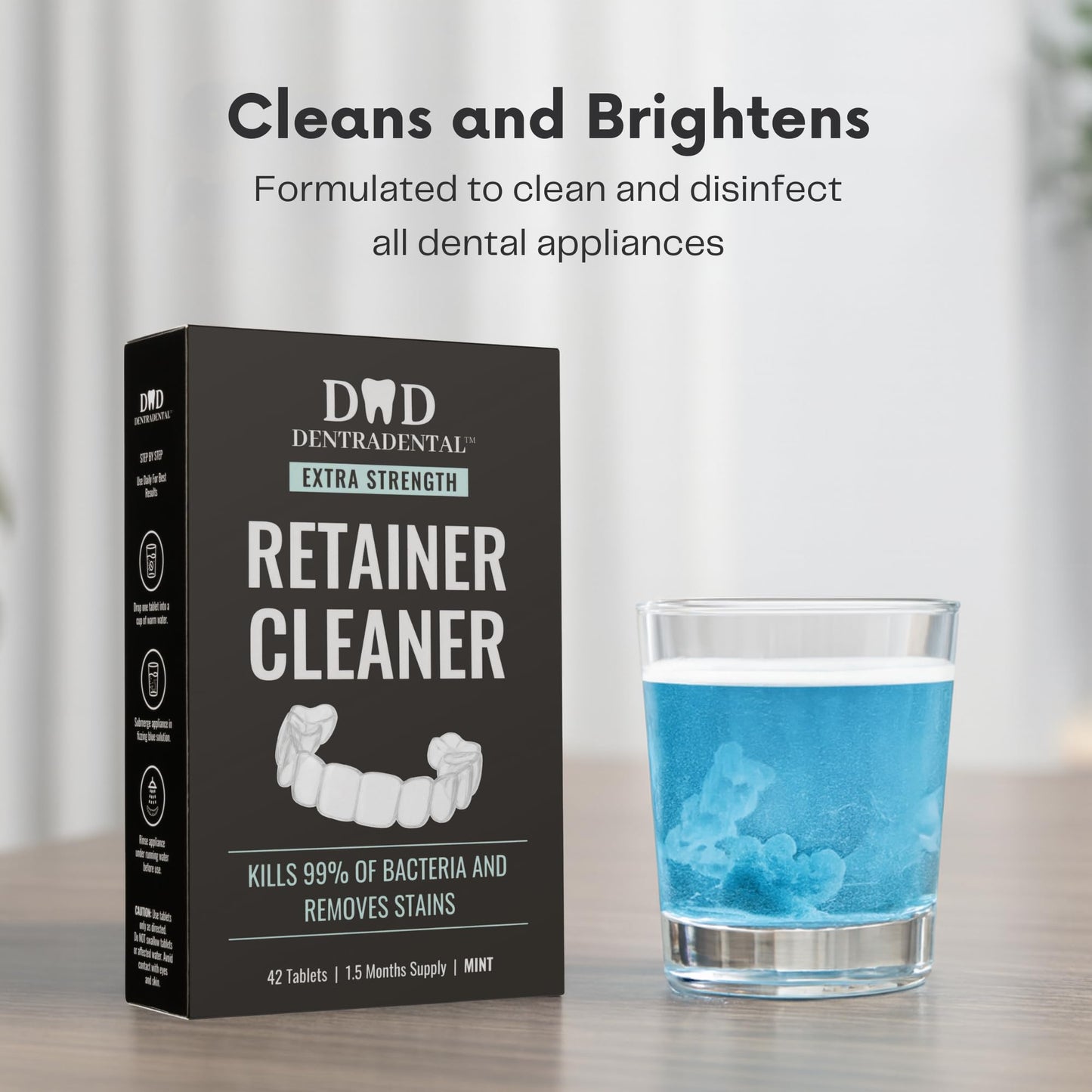 DENTRA DENTAL 42-Count Retainer Cleaner Tablets – Aligners, Mouth Guards & More | Mint