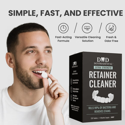 DENTRA DENTAL 96 Count Retainer & Aligner Cleaner Tablets – Mint, 3-Month Supply