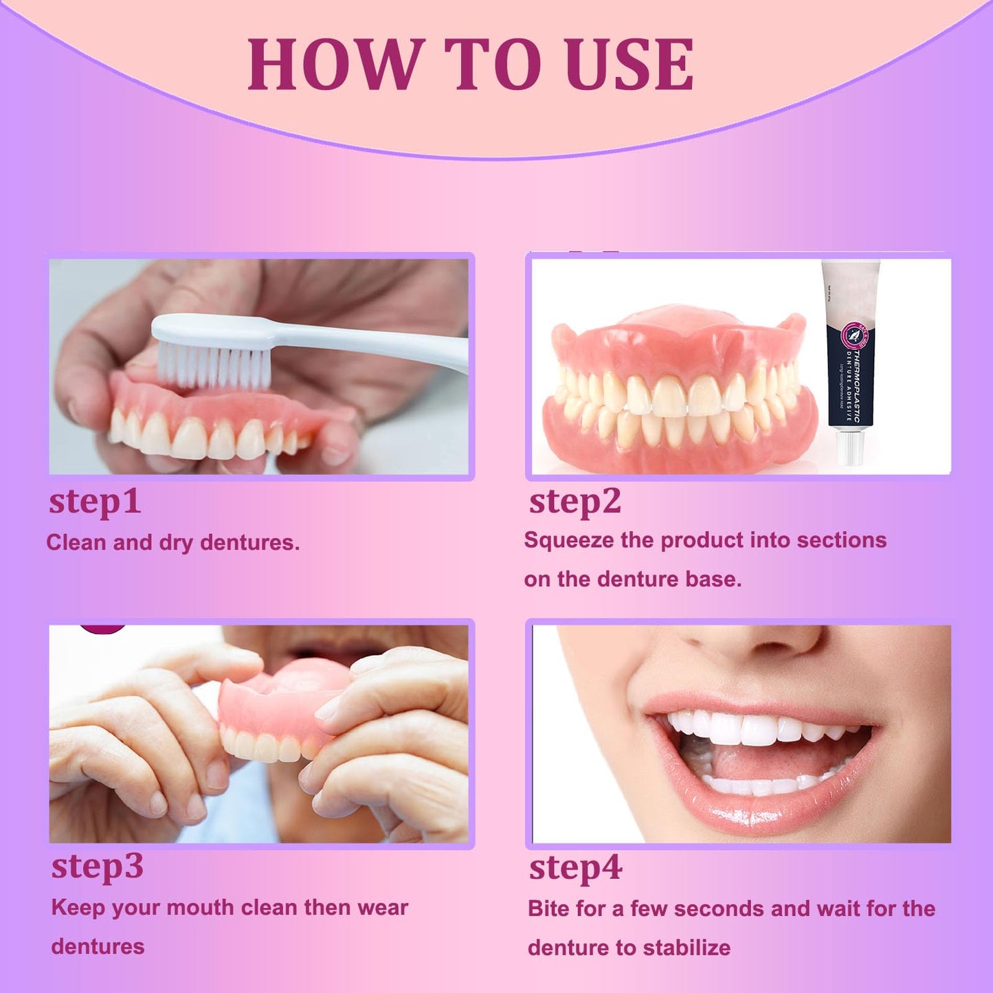 2PCS Thermoplastic Denture Adhesive – Extra Strong Hold (Up to 4 Days)