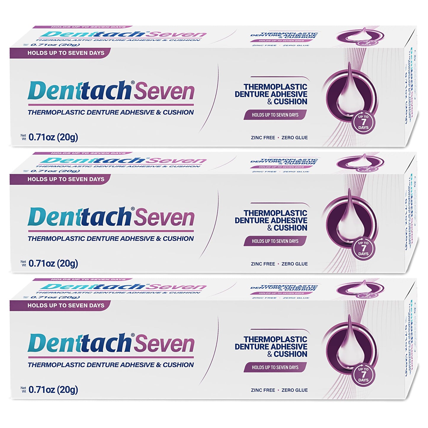 Denttach Thermoplastic Denture Adhesive – Up to 7 Days Cushion Reliner (Pack of 3)