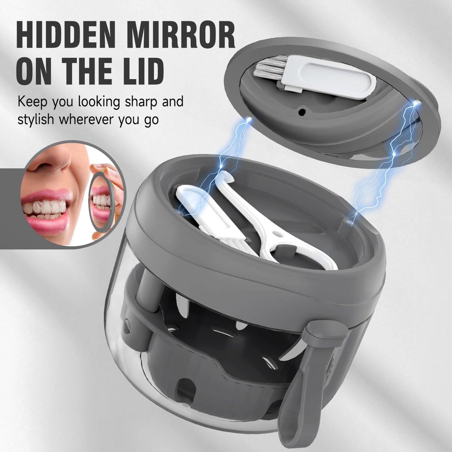 Denture Bath Box Cup – Leak-Proof Portable Retainer Case for Travel