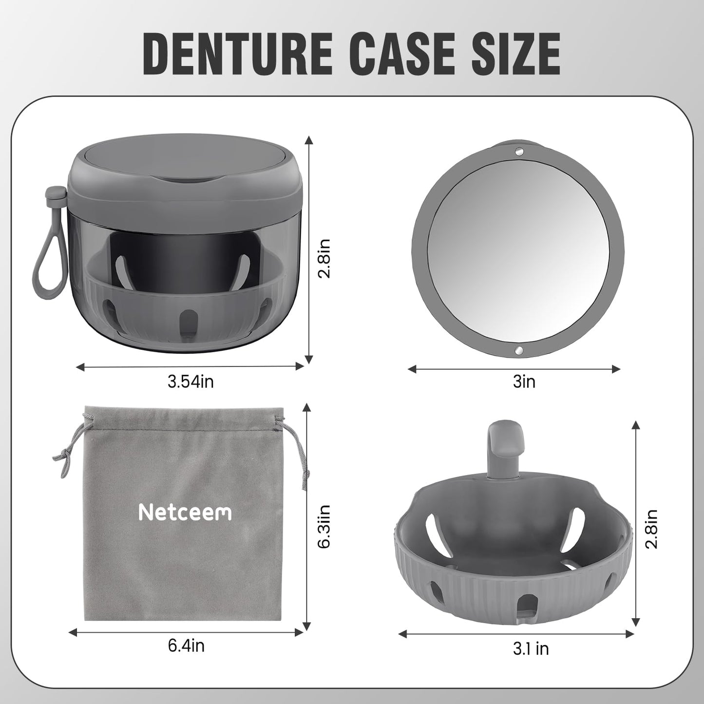 Denture Bath Box Cup – Leak-Proof Portable Retainer Case for Travel
