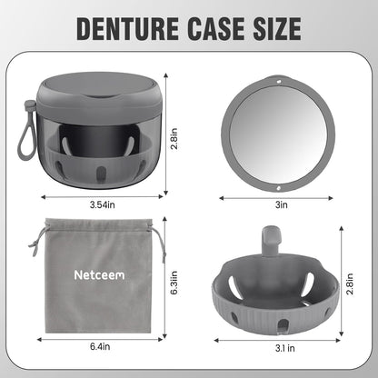 Denture Bath Box Cup – Leak-Proof Portable Retainer Case for Travel