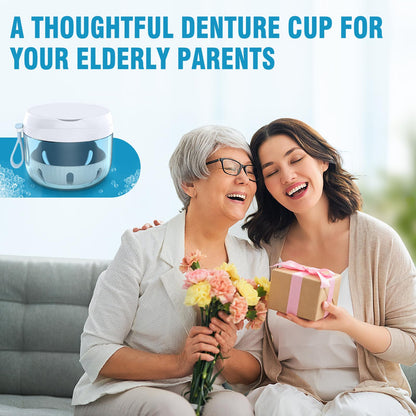 Necteem Denture Bath Box Cup – Leak-Proof Portable Retainer Case for Travel