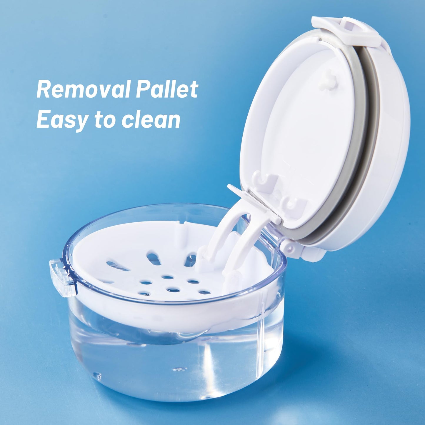 Automatic Rising Denture Bath Box Cup – Clean for Dentures & Braces