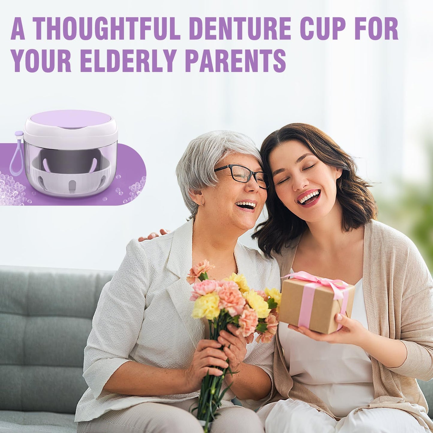 Denture Bath Box Cup – Leak-Proof Travel Retainer Case & Cleaning Kit