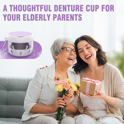 Denture Bath Box Cup – Leak-Proof Travel Retainer Case & Cleaning Kit