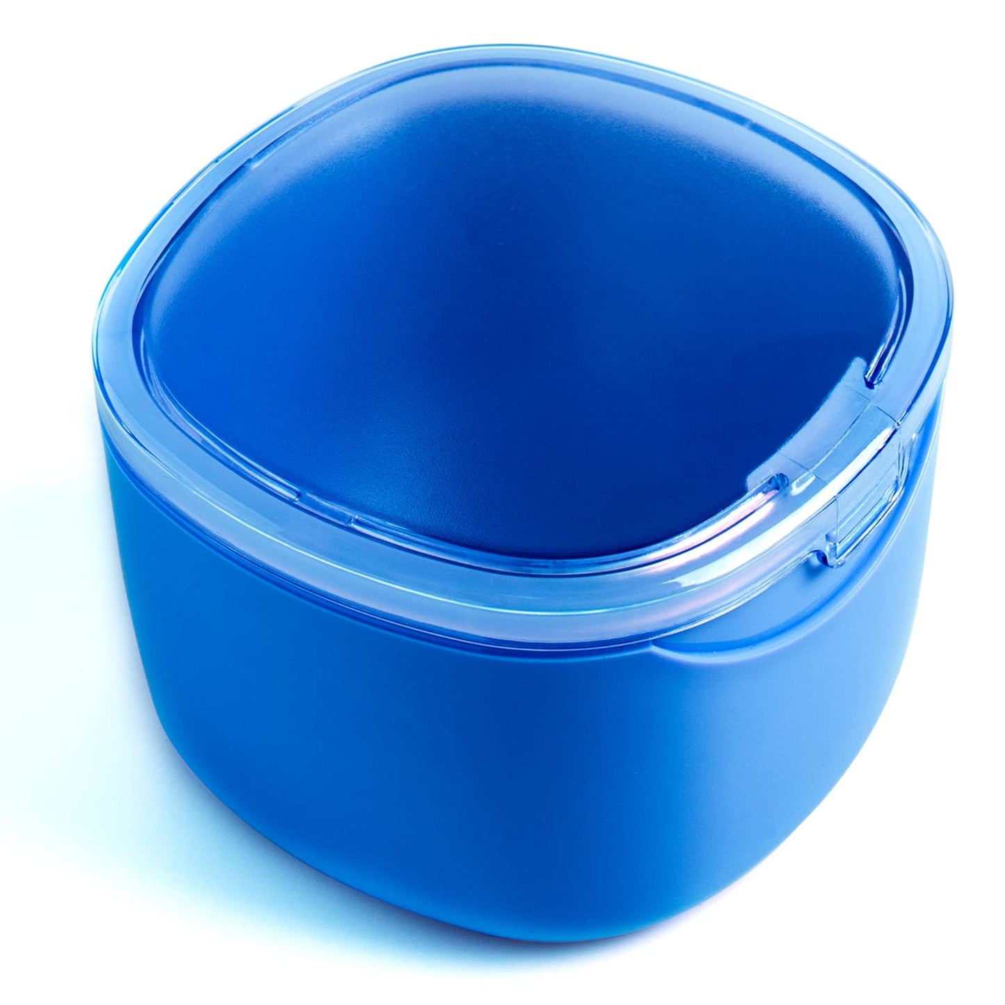Denture Bath Case - No-Leak Denture Box for Retainers, Mouth Guards & Night Guards (Blue)