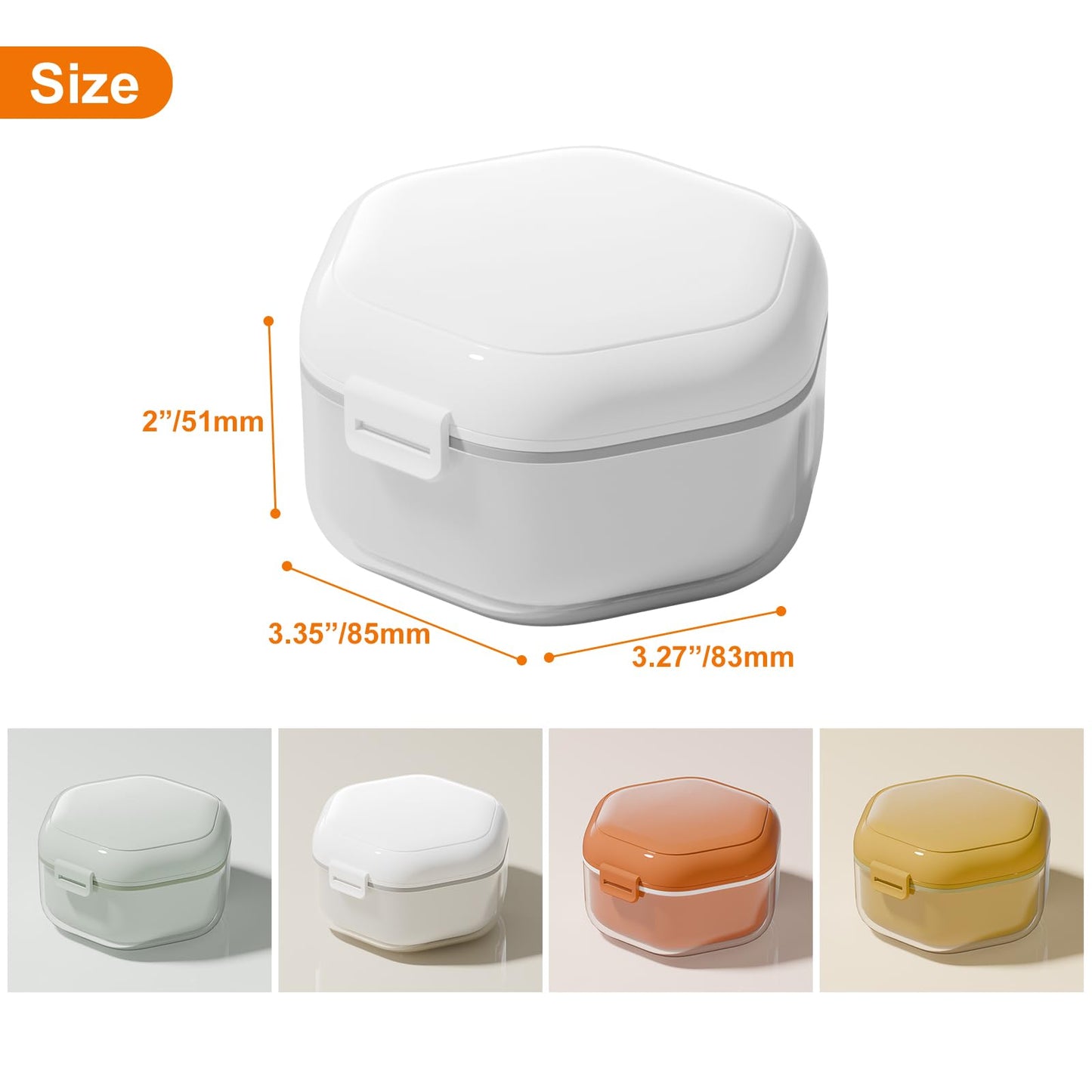 Denture Bath Case - Food-Grade Denture Cup with Removable Layers (Light Green)