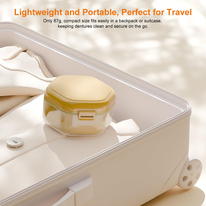 Denture Bath Case - Food-Grade Denture Cup with Removable Layers (Light Green)