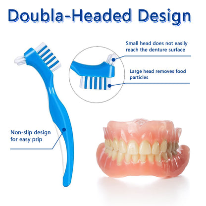 Denture Cleaner Box & Brush Set – 2 Pack, Portable Denture Storage