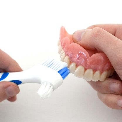 Denture Brush 2 Pcs with White Case – Comfort Grip & Multi-Tier Bristles