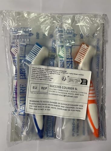 4-Piece Denture Brush Set for False Teeth – Multi-Layered Bristles, Ergonomic Rubber Handle