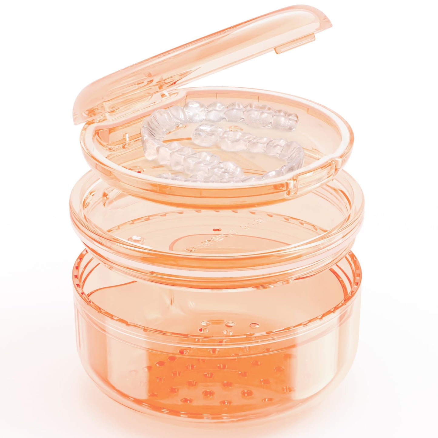 2-in-1 Denture Case & Retainer Cleaning Box | No-Leak, Portable Denture Bath