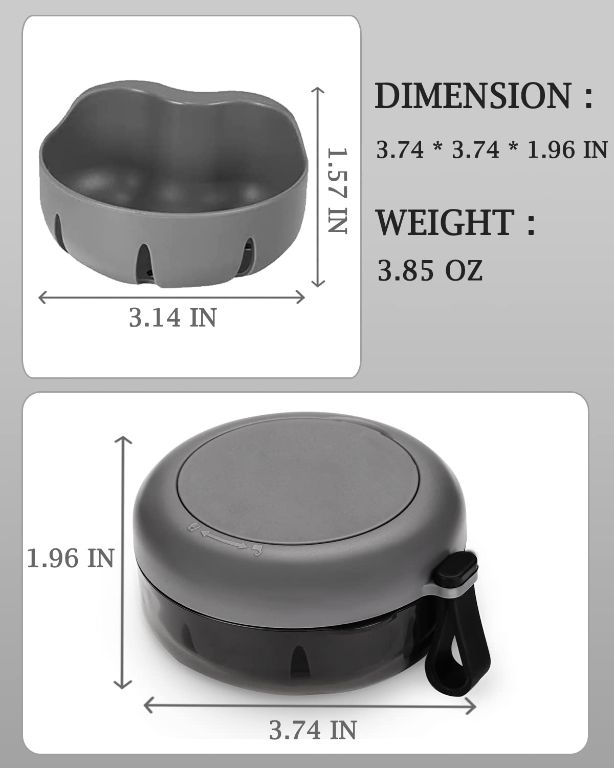 No-Leak Denture Case – Travel Denture Bath Box, Black | Strainer & Magnetic Mirror