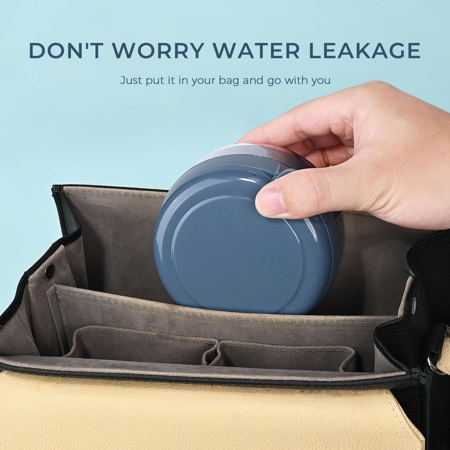Denture Case - Leak-Proof Denture Bath Cup | Cleaning & Storage Box (Blue)