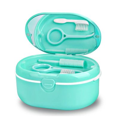 Denture Case Green | Portable Wet & Dry Cup with Lid