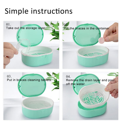 Denture Case Green | Portable Wet & Dry Cup with Lid