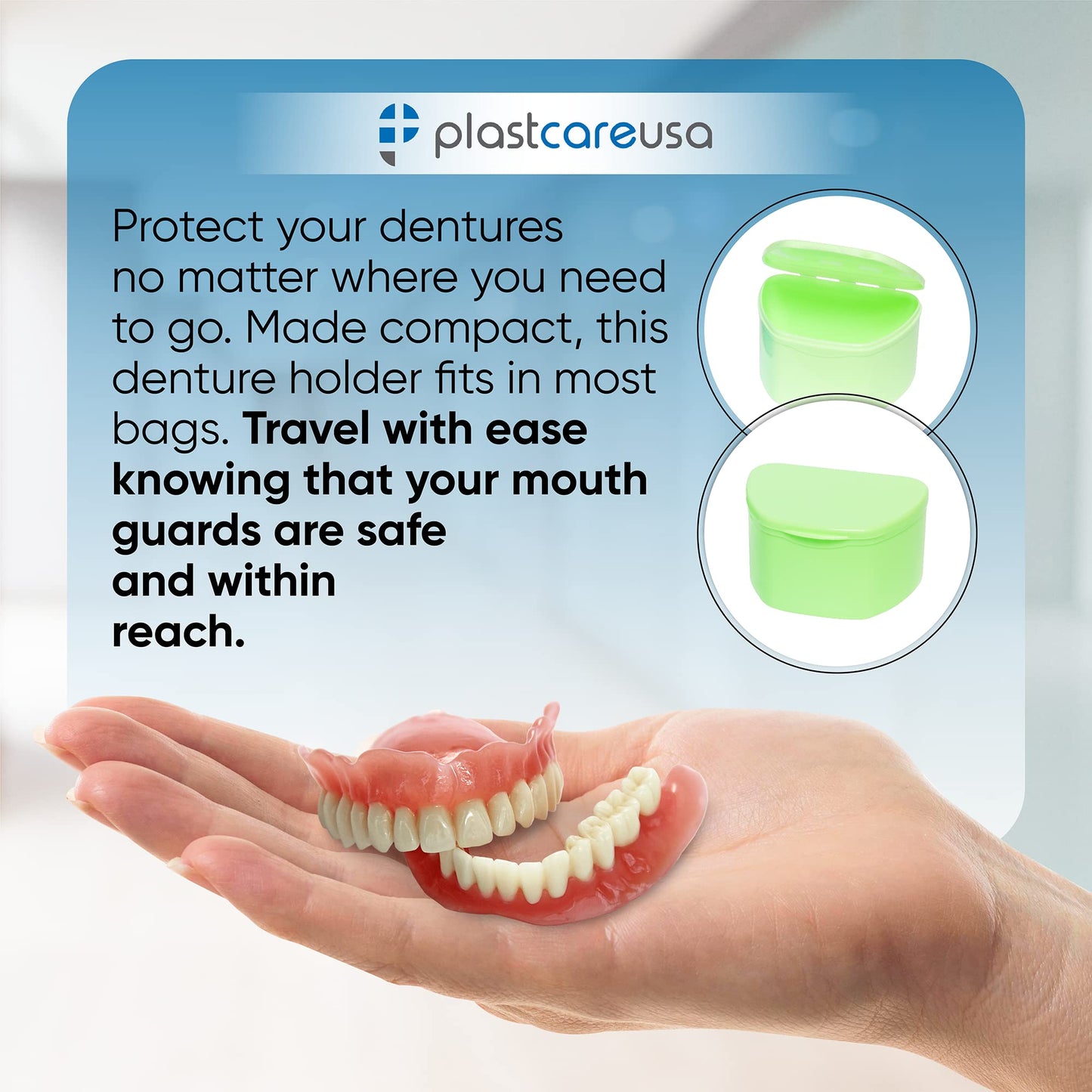 Denture Case 5 Color Pack – Travel Denture Box for Dentures, Night Guard, Retainer | PlastCare USA