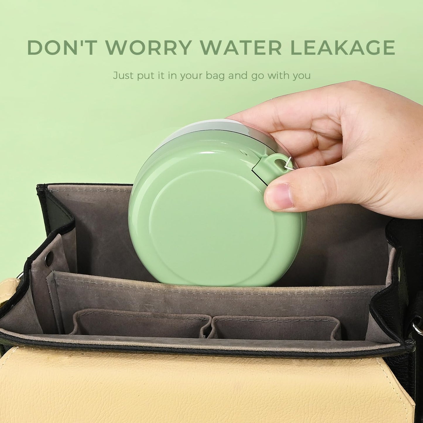 Denture Case - Leak-Proof Denture Soaking Container with Strainer (Green)
