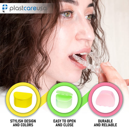 Denture Case 5 Color Pack – Travel Denture Box for Dentures, Night Guard, Retainer | PlastCare USA