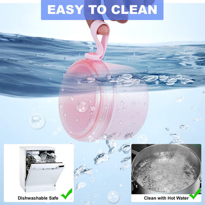 Leak-Proof Travel Denture Case | Denture Bath Cup & Cleaning Kit (Pink)