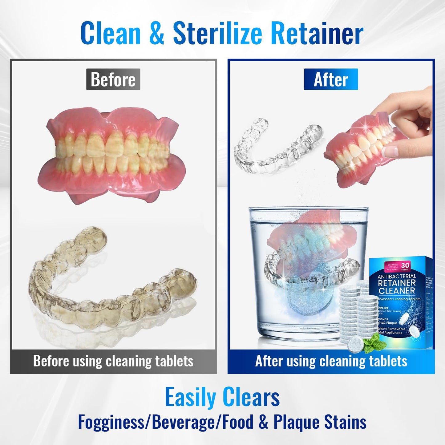 Retainer Cleaner Tablets for Invisalign - 120 Sulphate-Free Kit