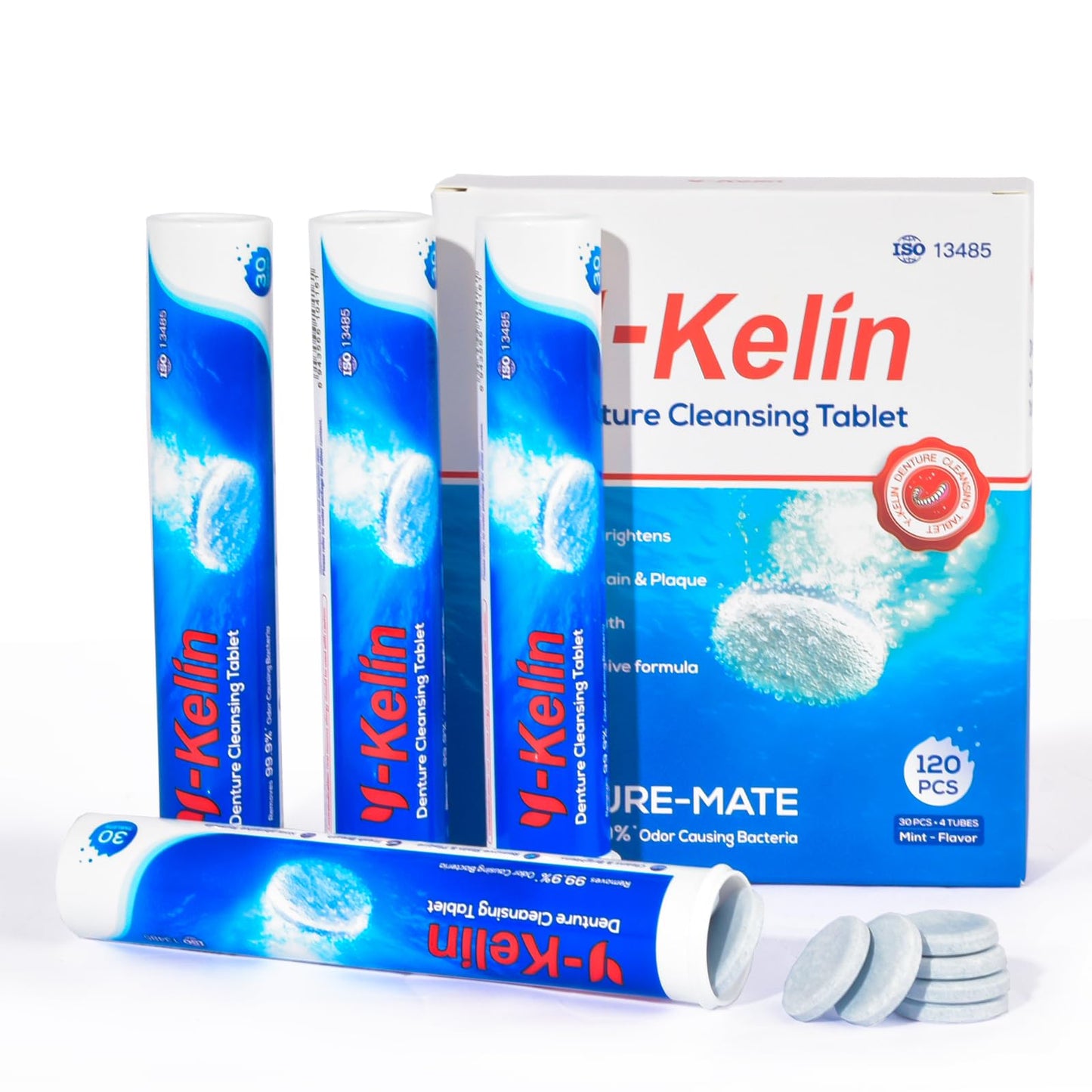Denture Cleaning Tablets - 120 Mint Tablets | For Dentures & Retainers