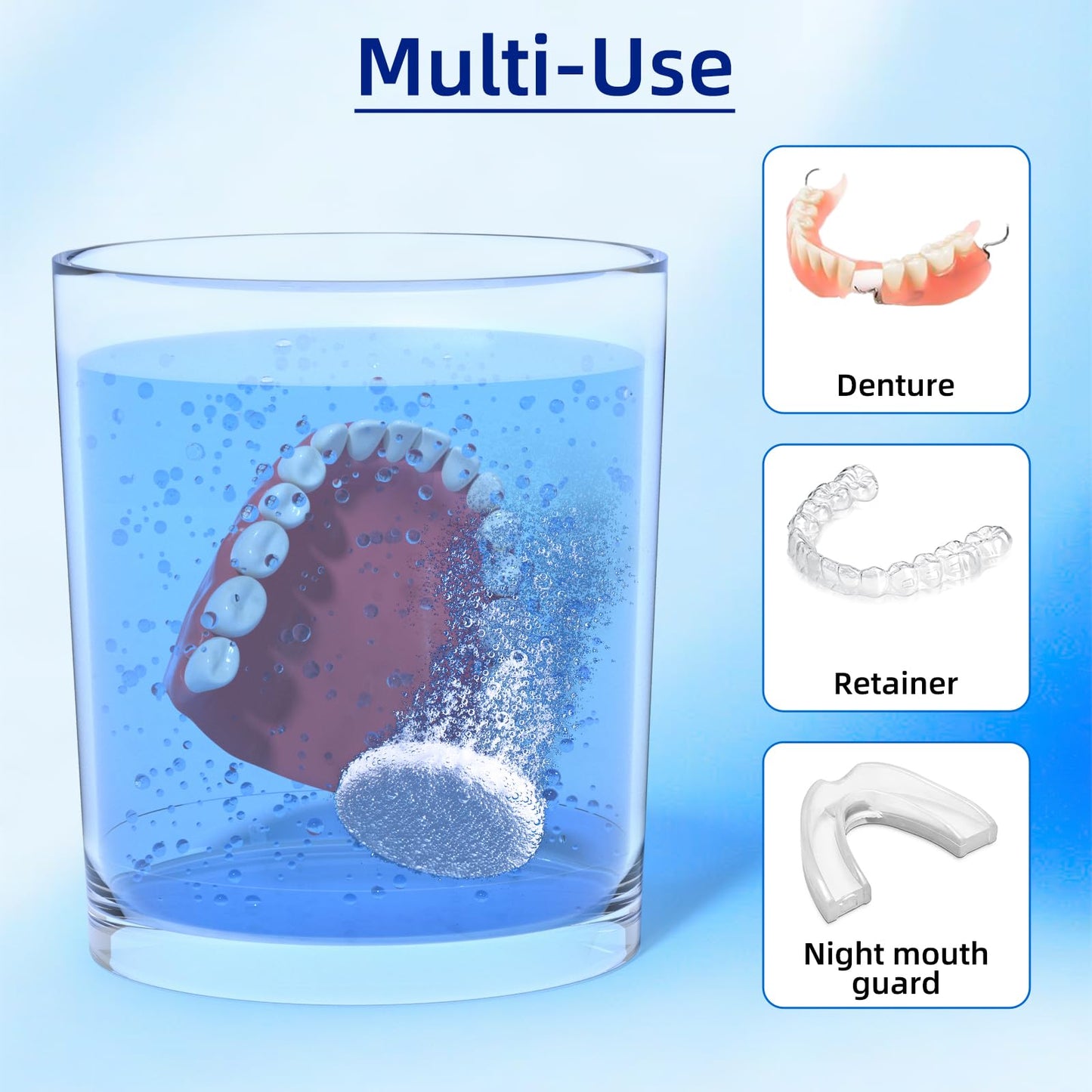Denture Cleaning Tablets - 120 Mint Tablets | For Dentures & Retainers