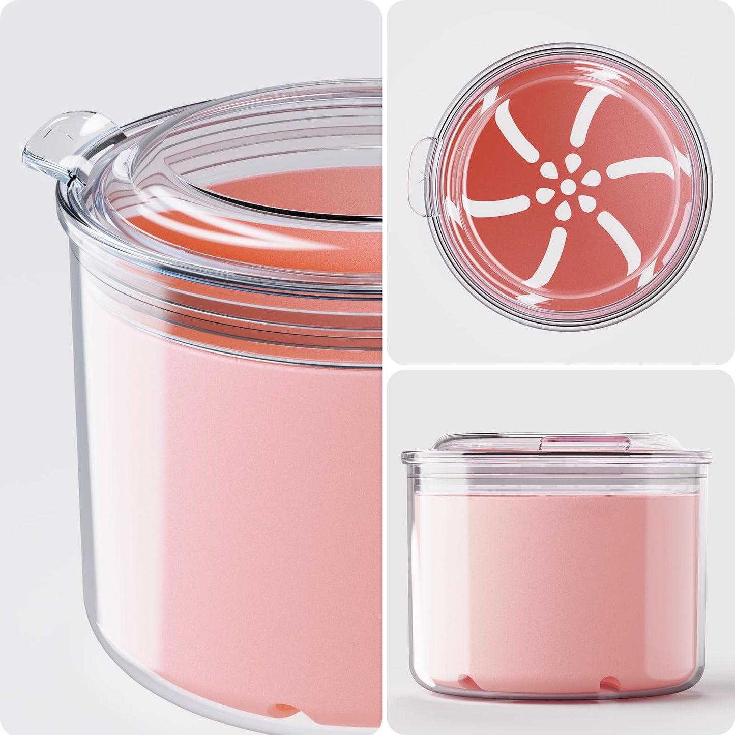 Denture Case Pink - Bath Cup with Brush for Dentures & Retainers